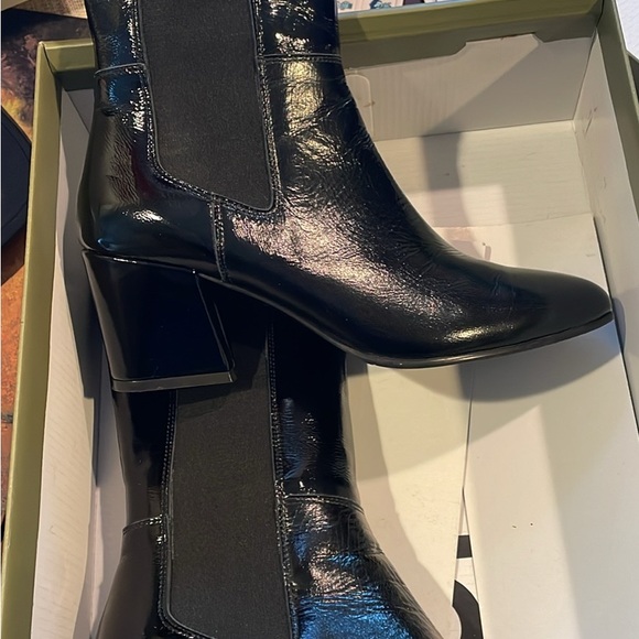 Black Bueno Heeled Boots with Chunky Heel and Pointed Toe - Picture 2 of 3